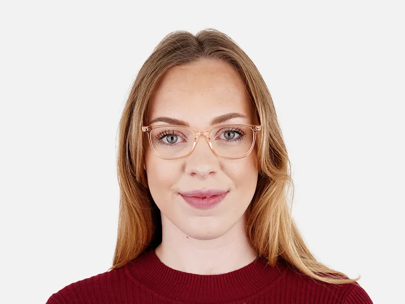 Crystal clear and Transparent Orange Rectangular Glasses Frames-2