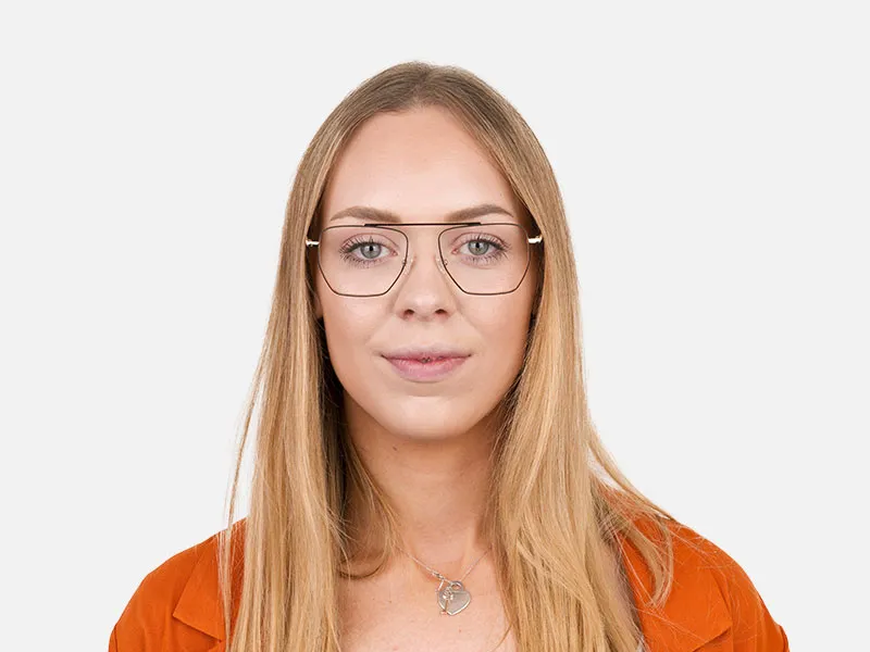 Black  and Gold Pilot  Wire Frame Glasses Men Women - 2