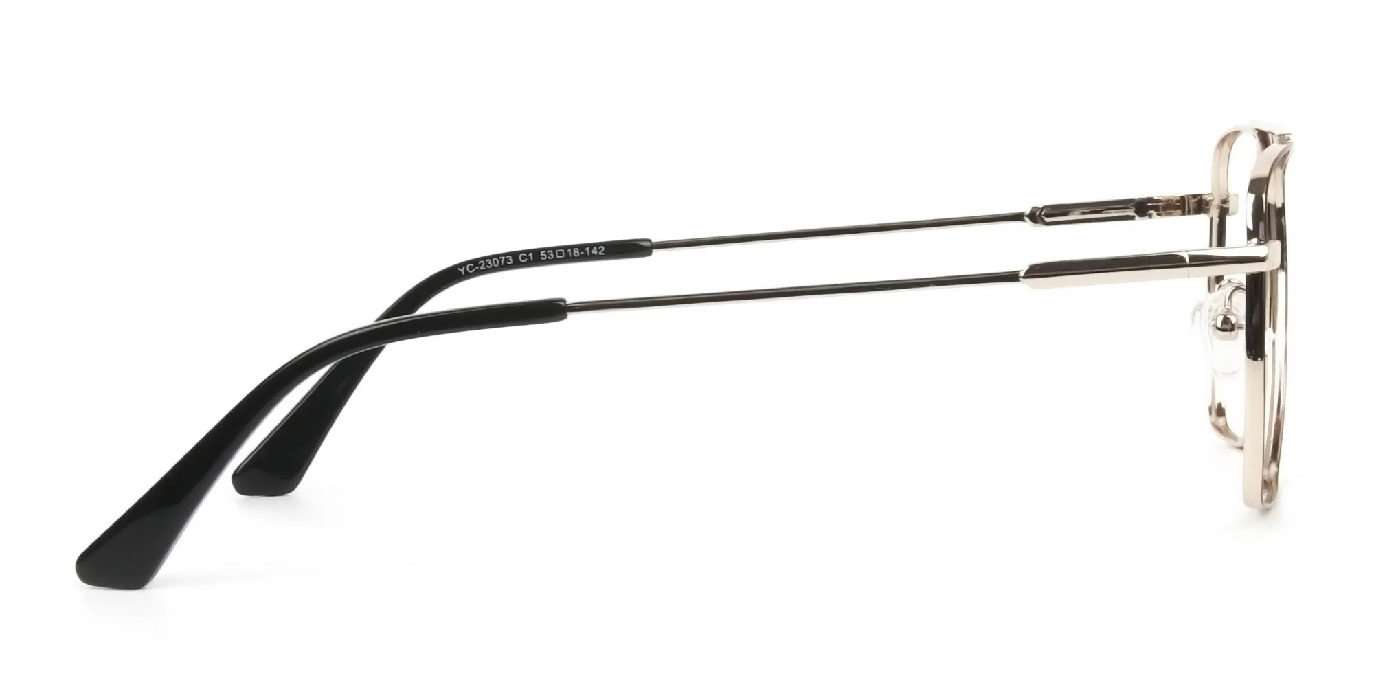 Black  and Gold Pilot  Wire Frame Glasses Men Women - 2