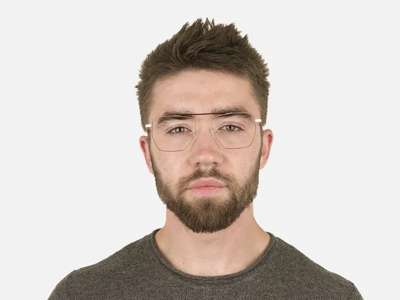 Lightweight Brown and Rose Gold Wire Frame Glasses Men Women - 2