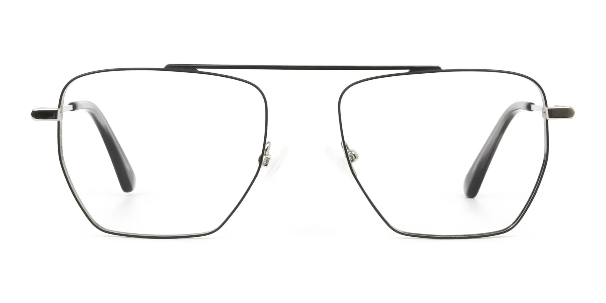 A23073F/3 - Black and Silver Wire Frame Glasses