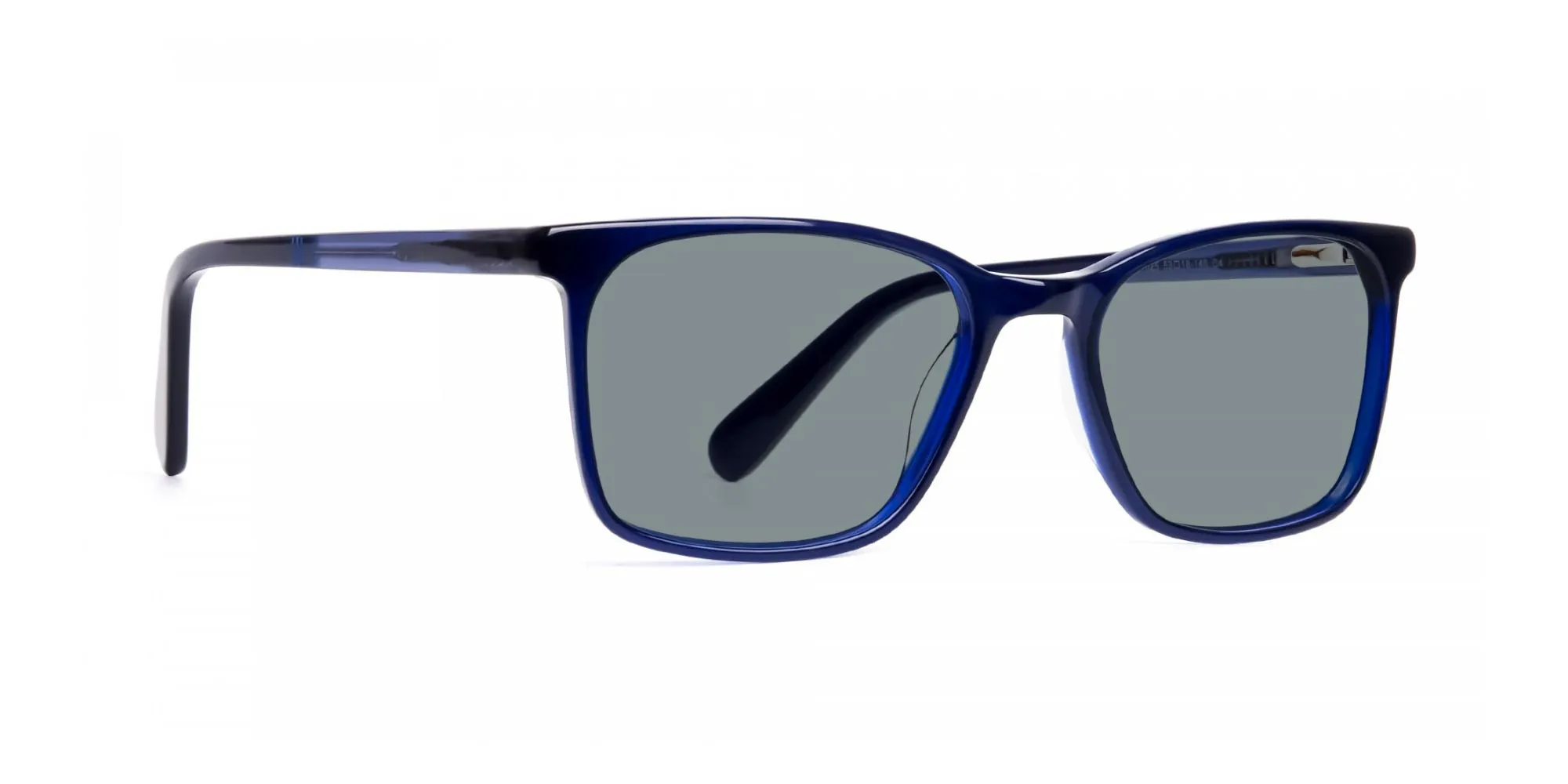 Blue Rimmed Sunglasses With Green Tint-2