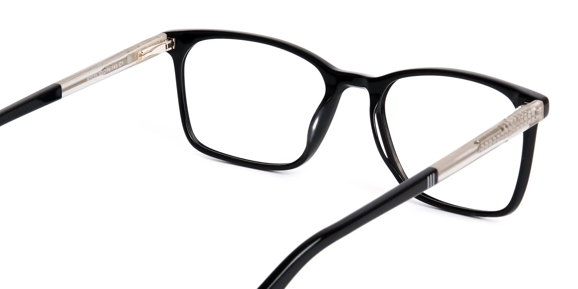 black and transparent rectangular glasses frames-2