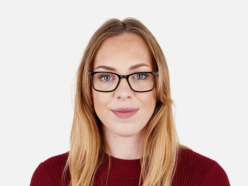 black and transparent rectangular glasses frames-2