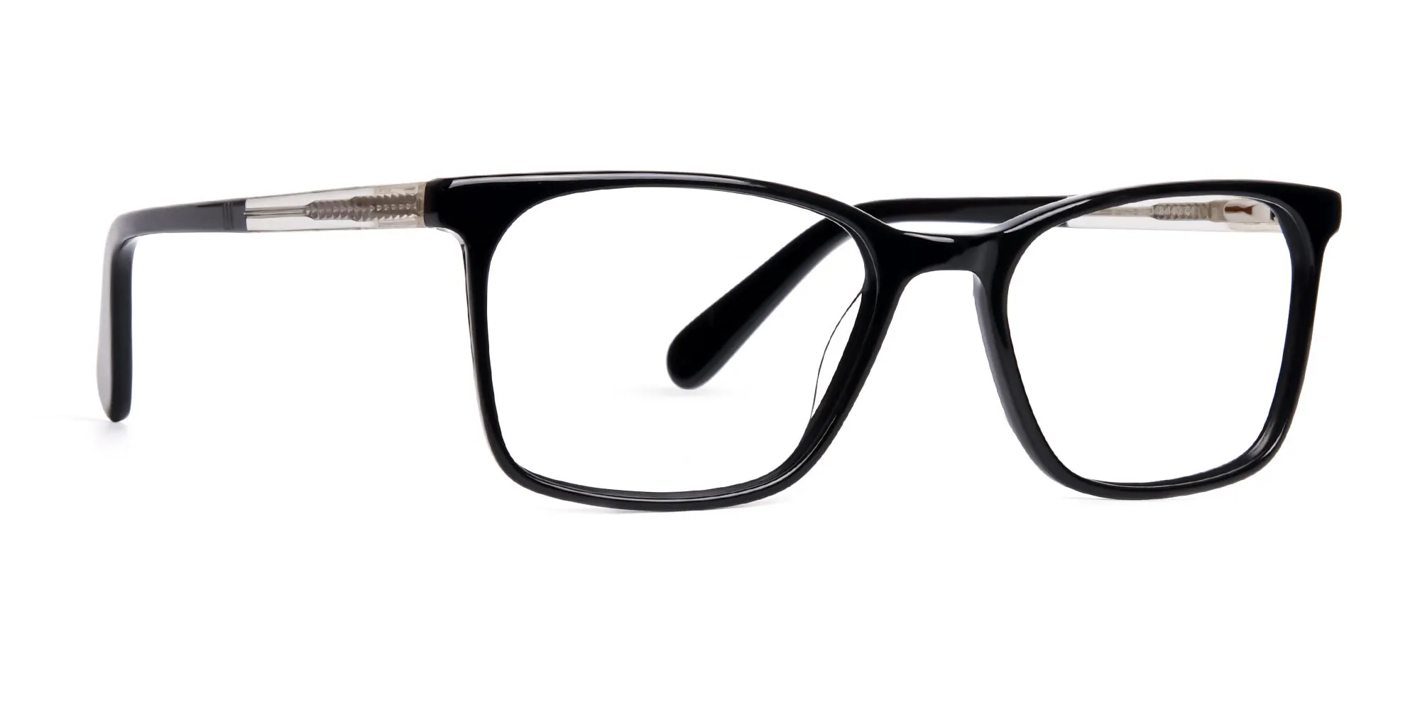 black and transparent rectangular glasses frames-2