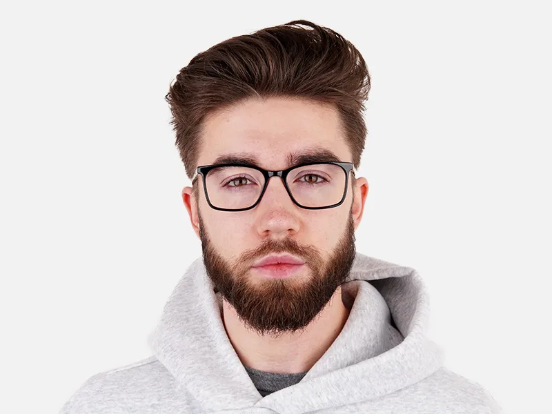 black and transparent rectangular glasses frames-2