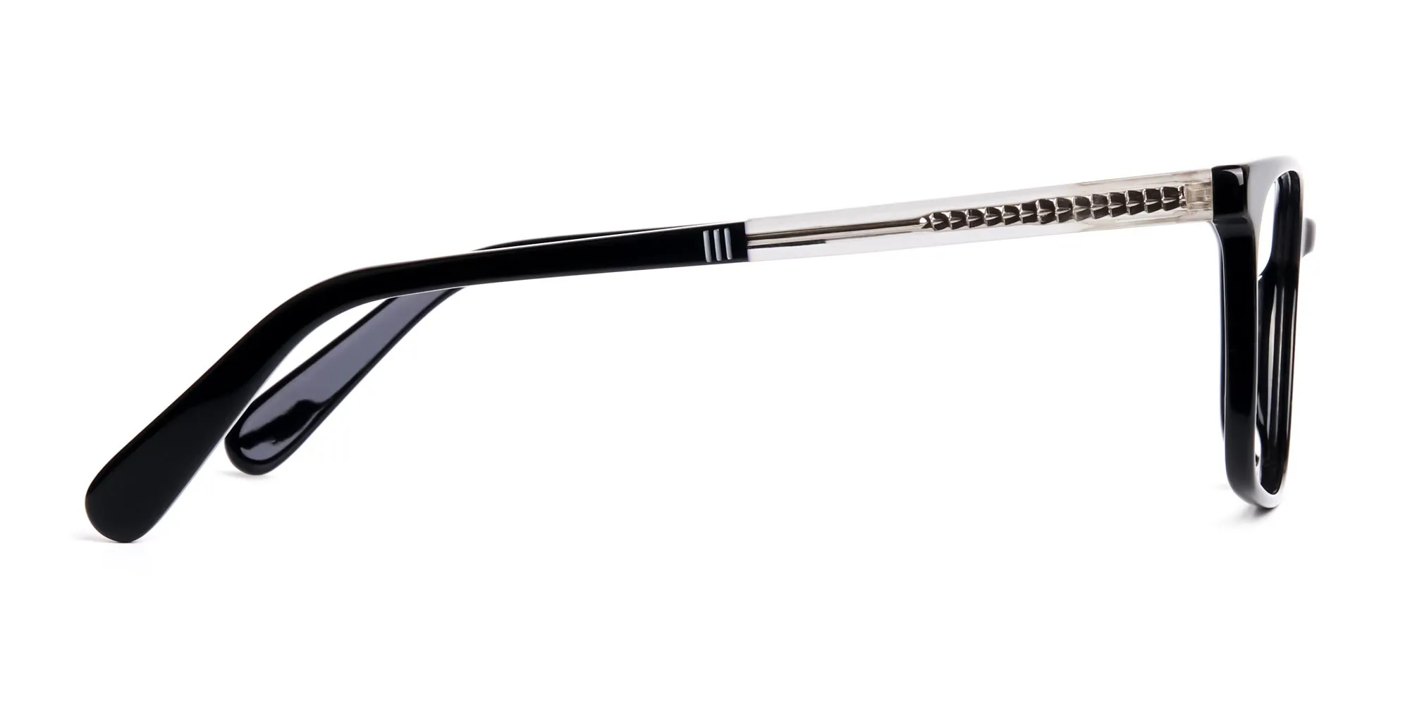 black and transparent rectangular glasses frames-2