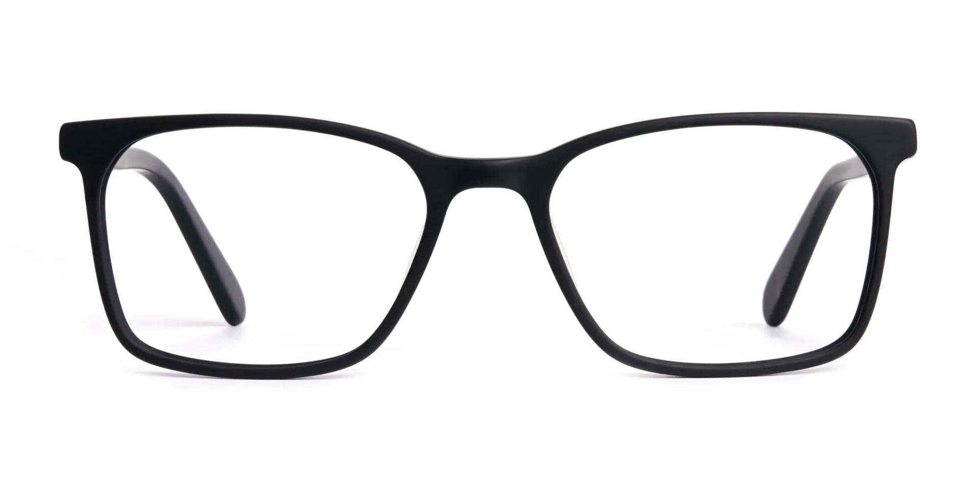 A97025F/2 - Matte Grey and Red Rectangular Glasses