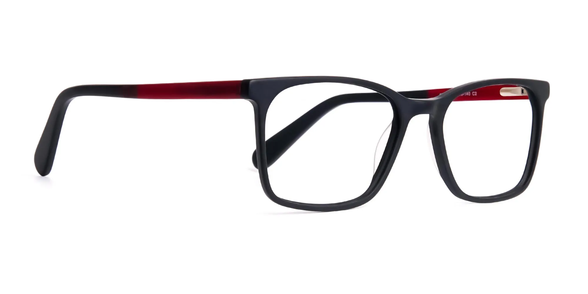 matte grey and red rectangular glasses frames-2