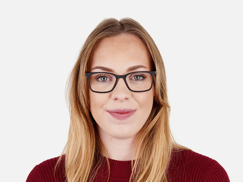 matte grey and red rectangular glasses frames-2