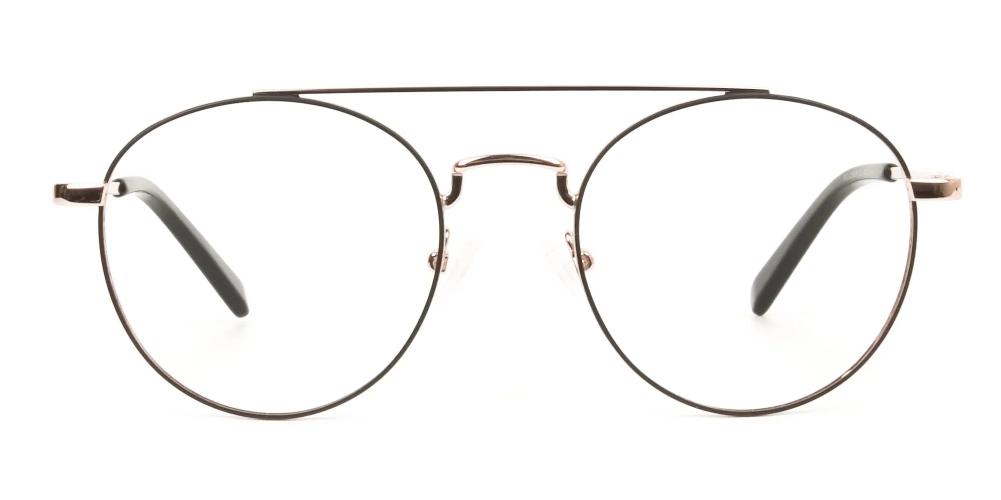 Black & Rose Gold Round Pilot Glasses - 2 Black & Rose Gold Round Pilot Glasses - 2