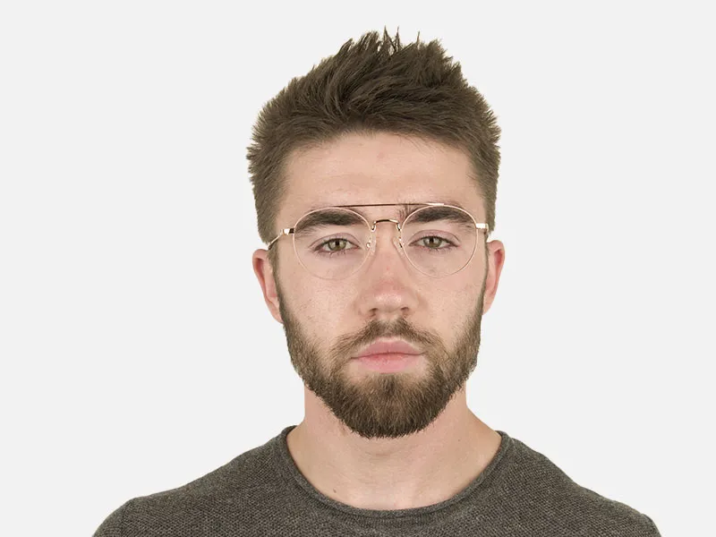 Lightweight Gold, Pink Round Pilot Glasses in Metal - 2