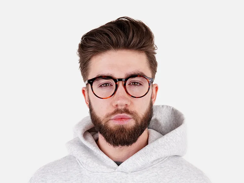 tortoise shell round full-rim glasses frames-2