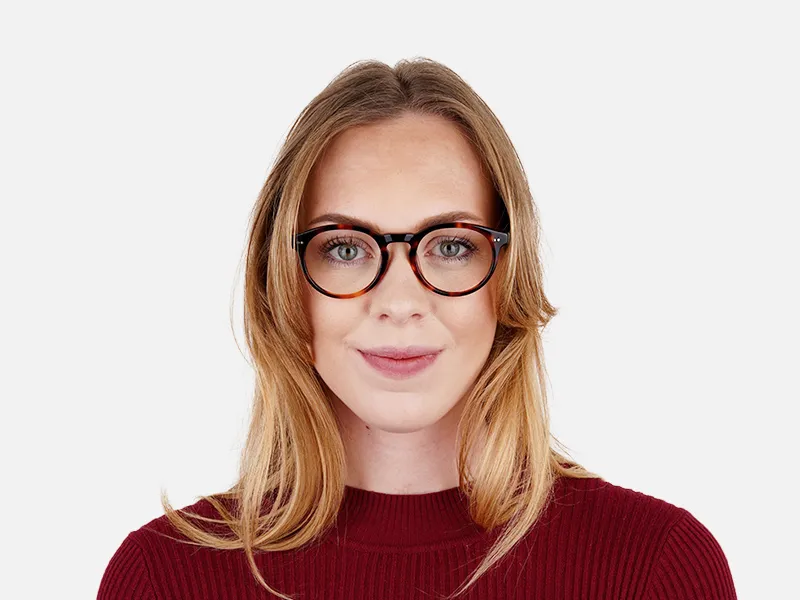 tortoise shell round full-rim glasses frames-2