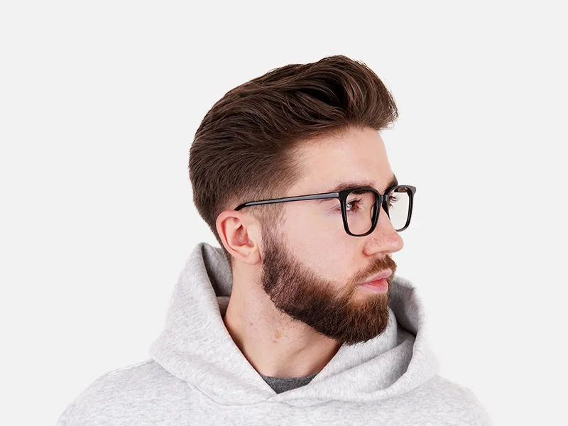 Square Glasses in Black - 2