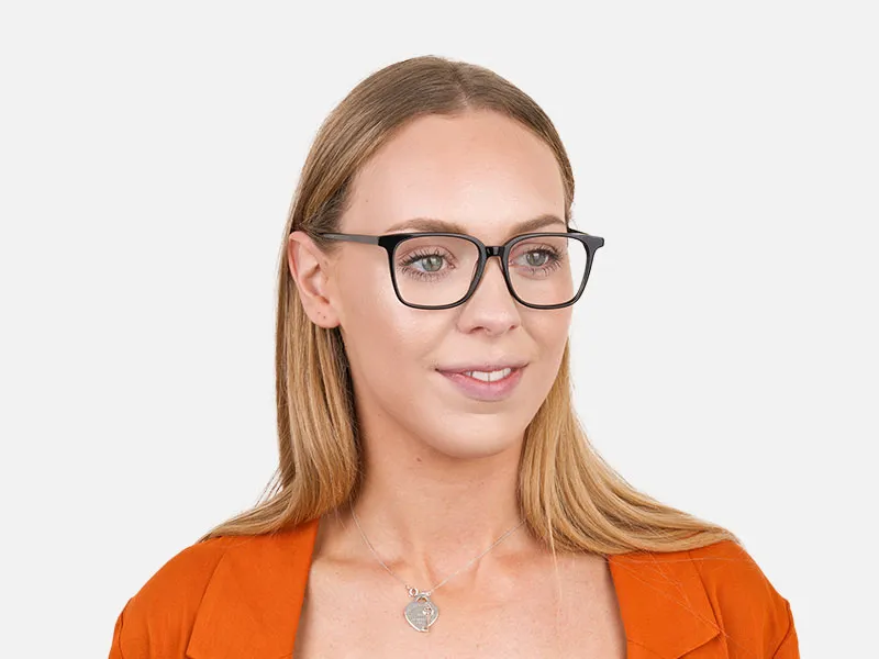 Square Glasses in Black - 2