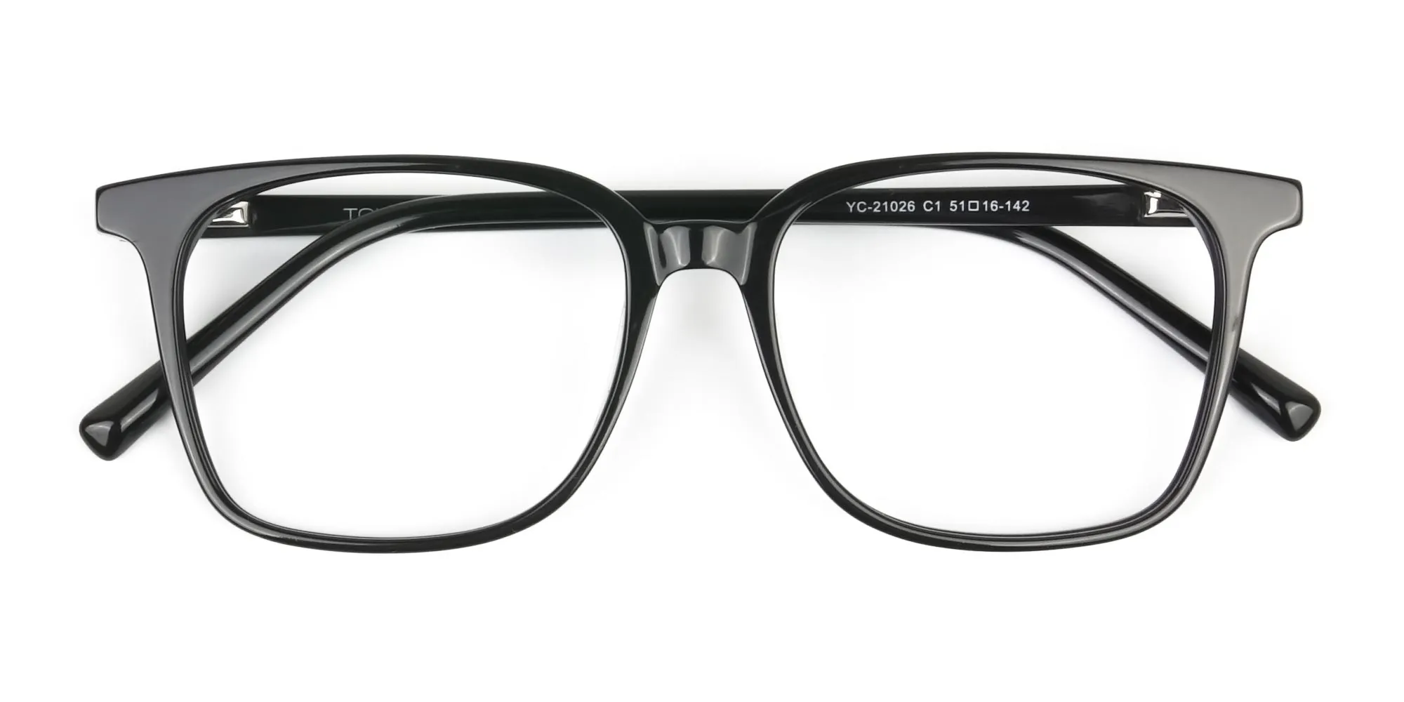 Square Glasses in Black - 2