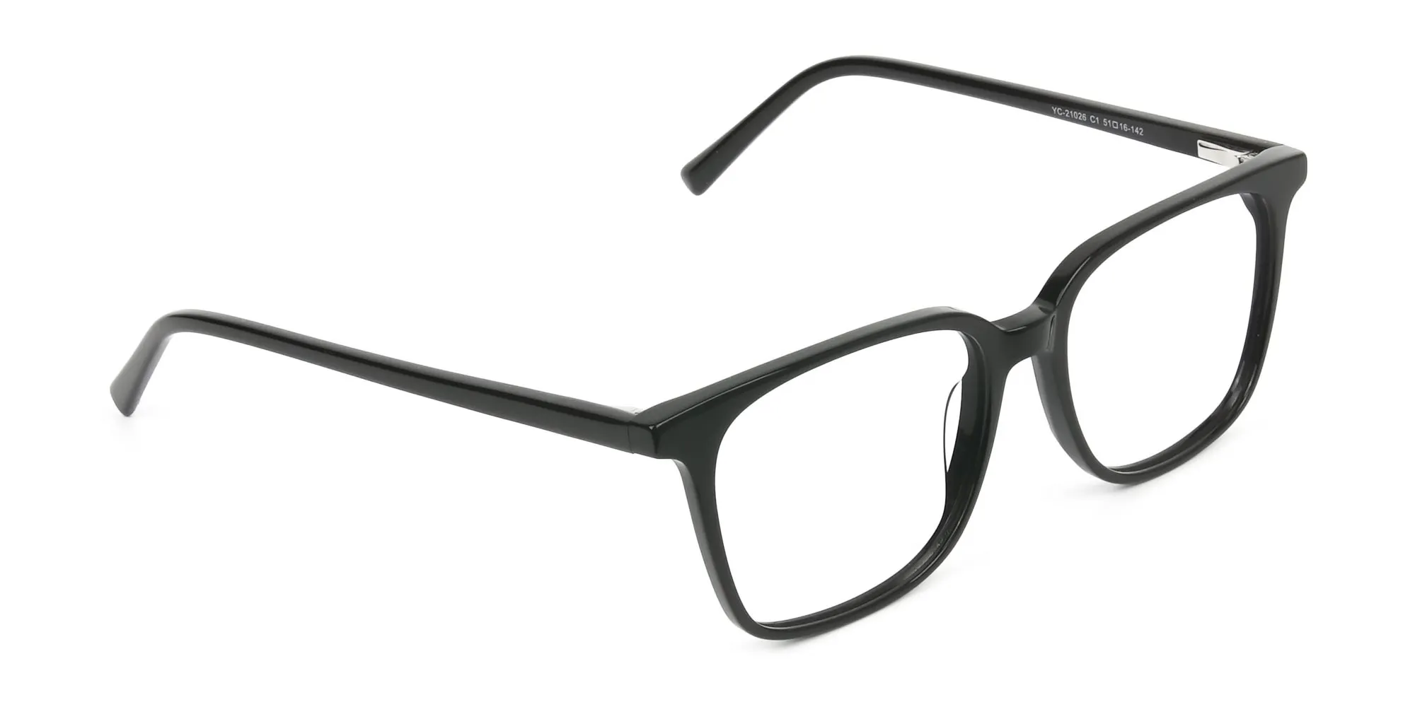 Square Glasses in Black - 2