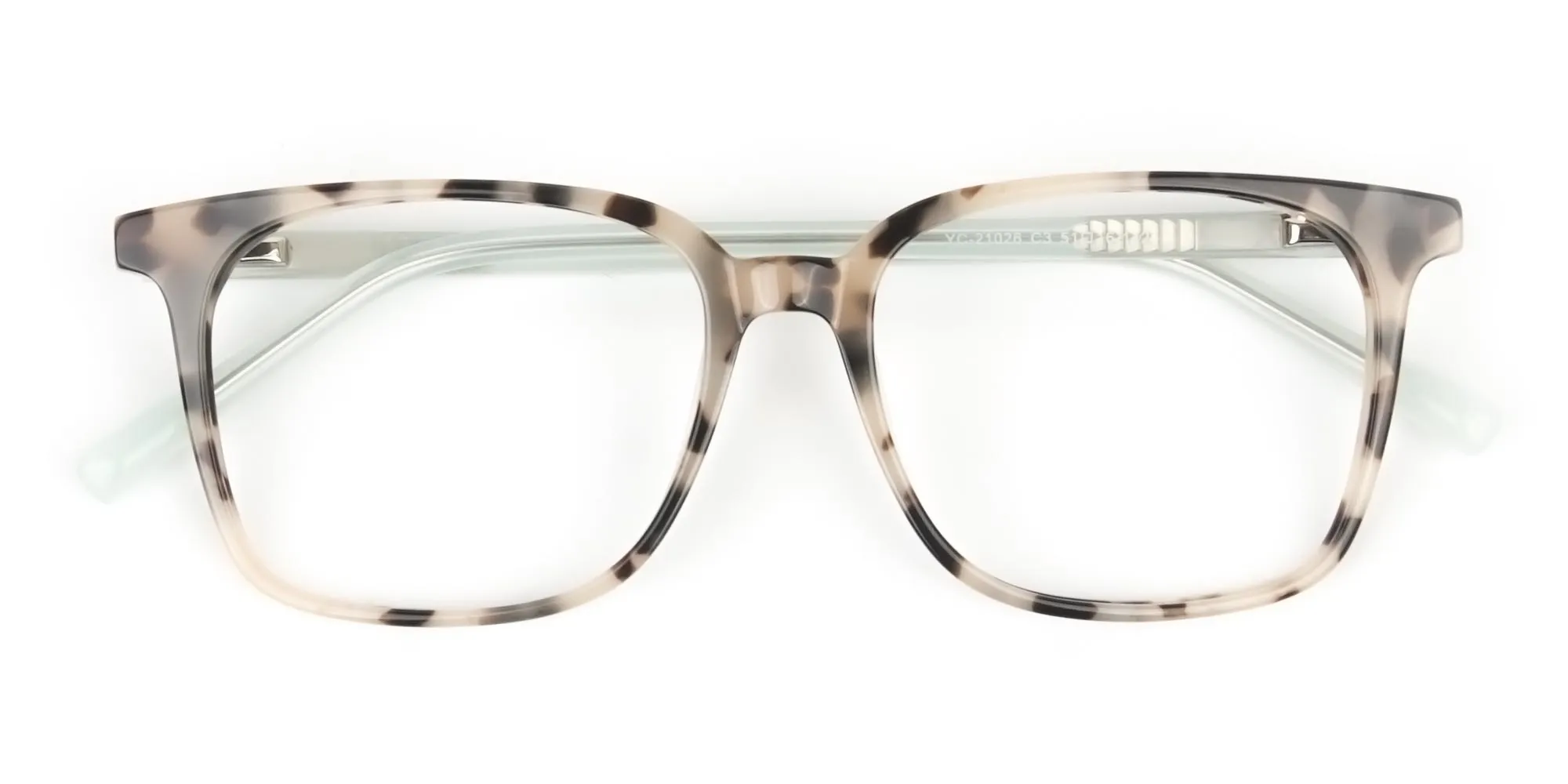 Crystal Teal Green Creamy Tortoise Glasses - 2