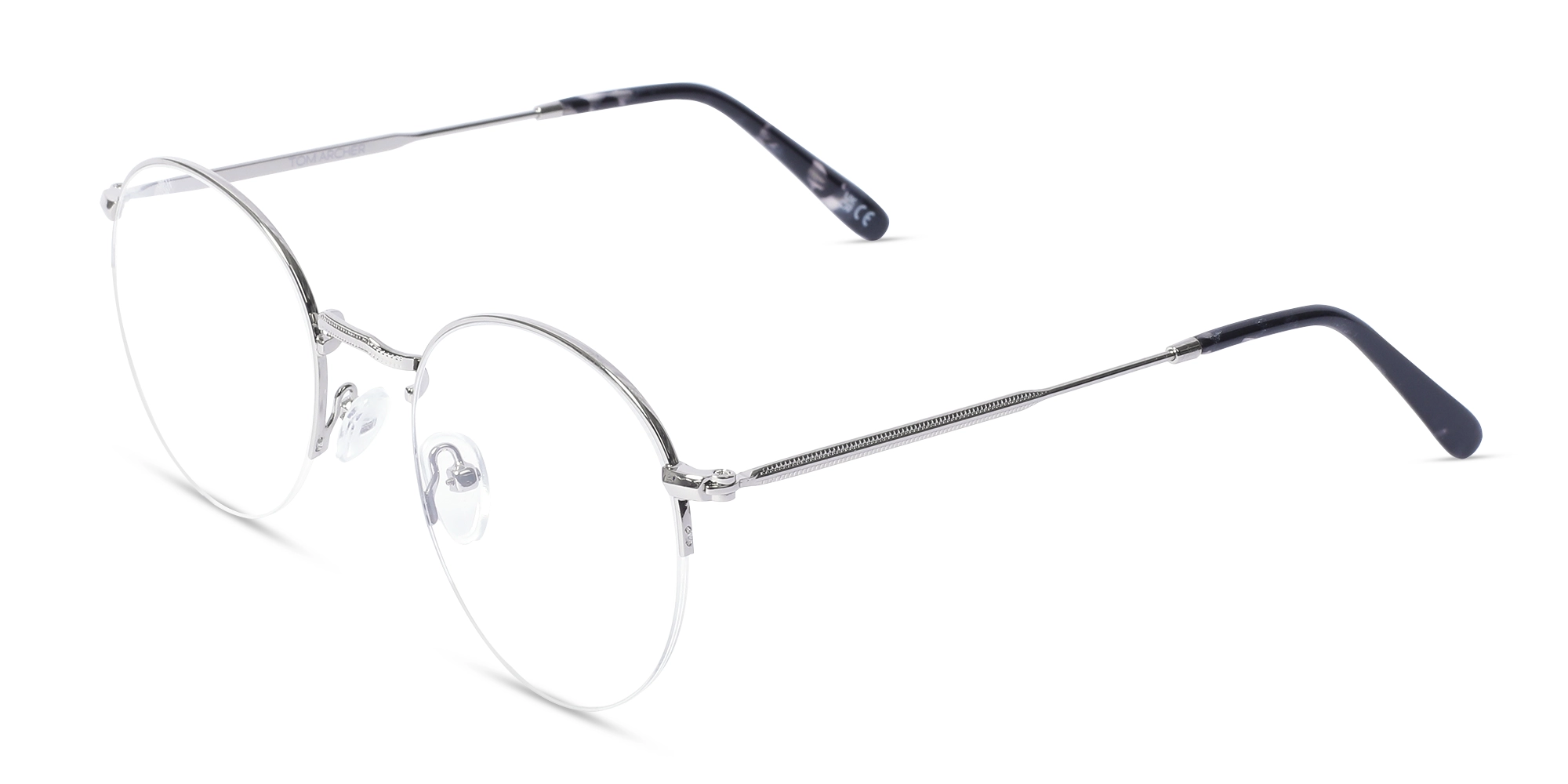 Silver & Marble Round Metal Glasses-3