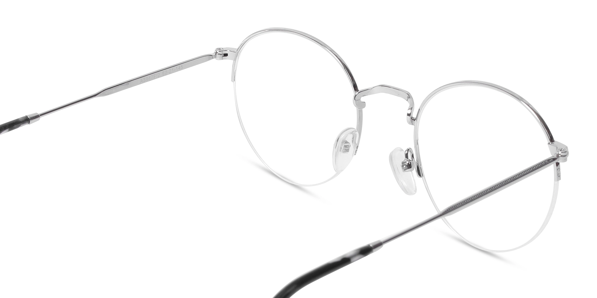 Silver & Marble Round Metal Glasses-5