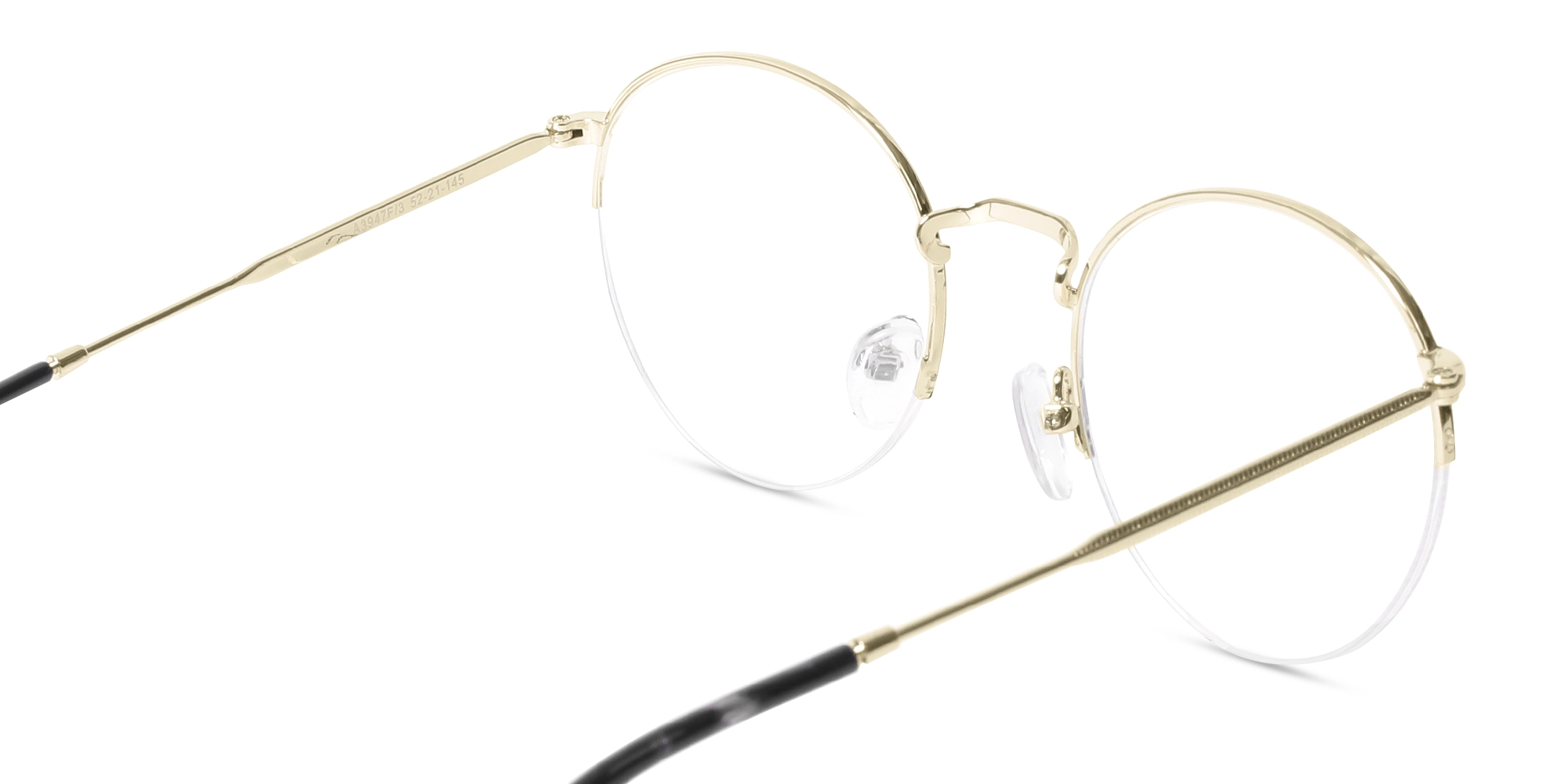 Black & Gold Round Metal Glasses-5