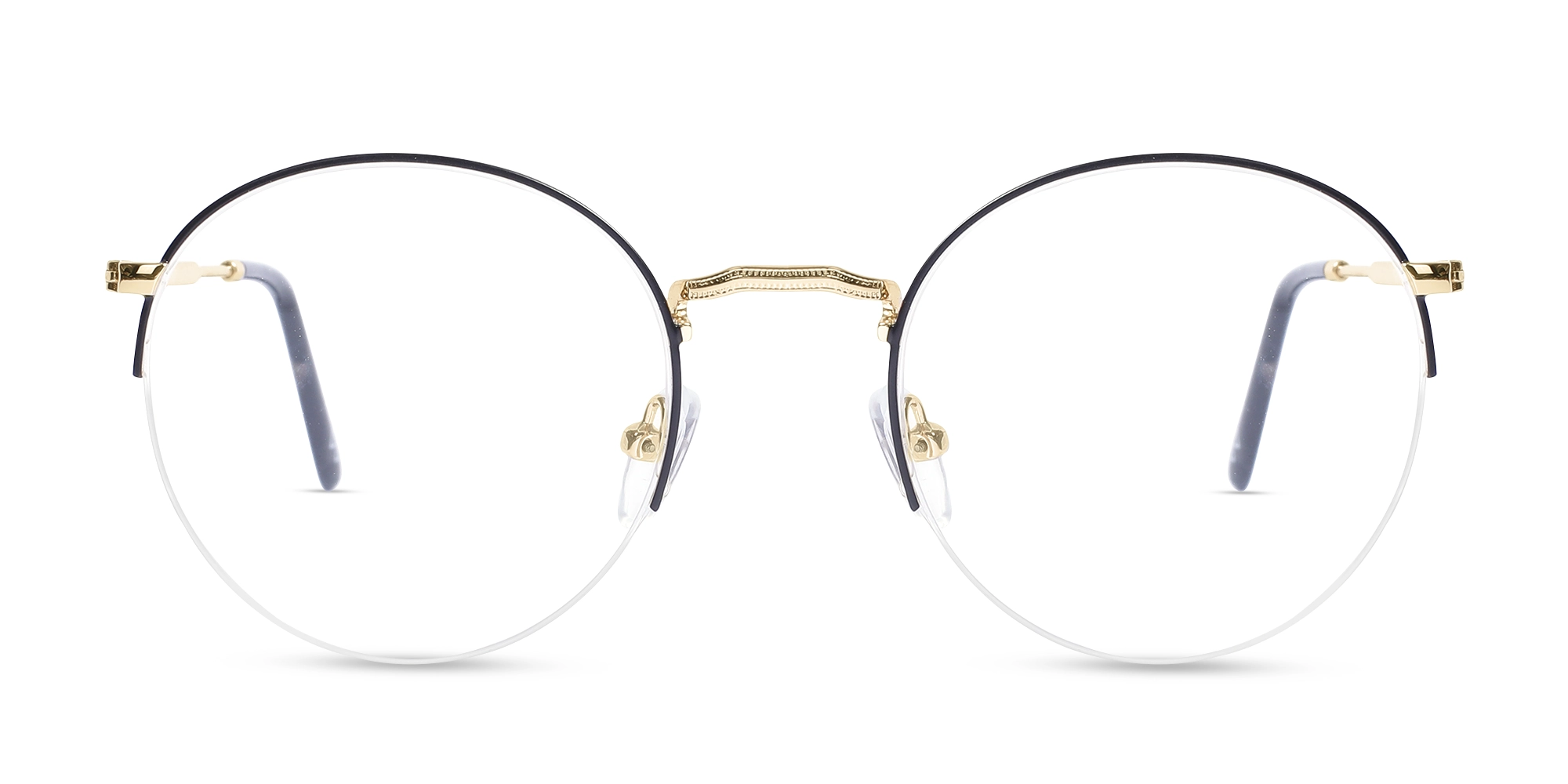 Black & Gold Round Metal Glasses-1 Black & Gold Round Metal Glasses-1