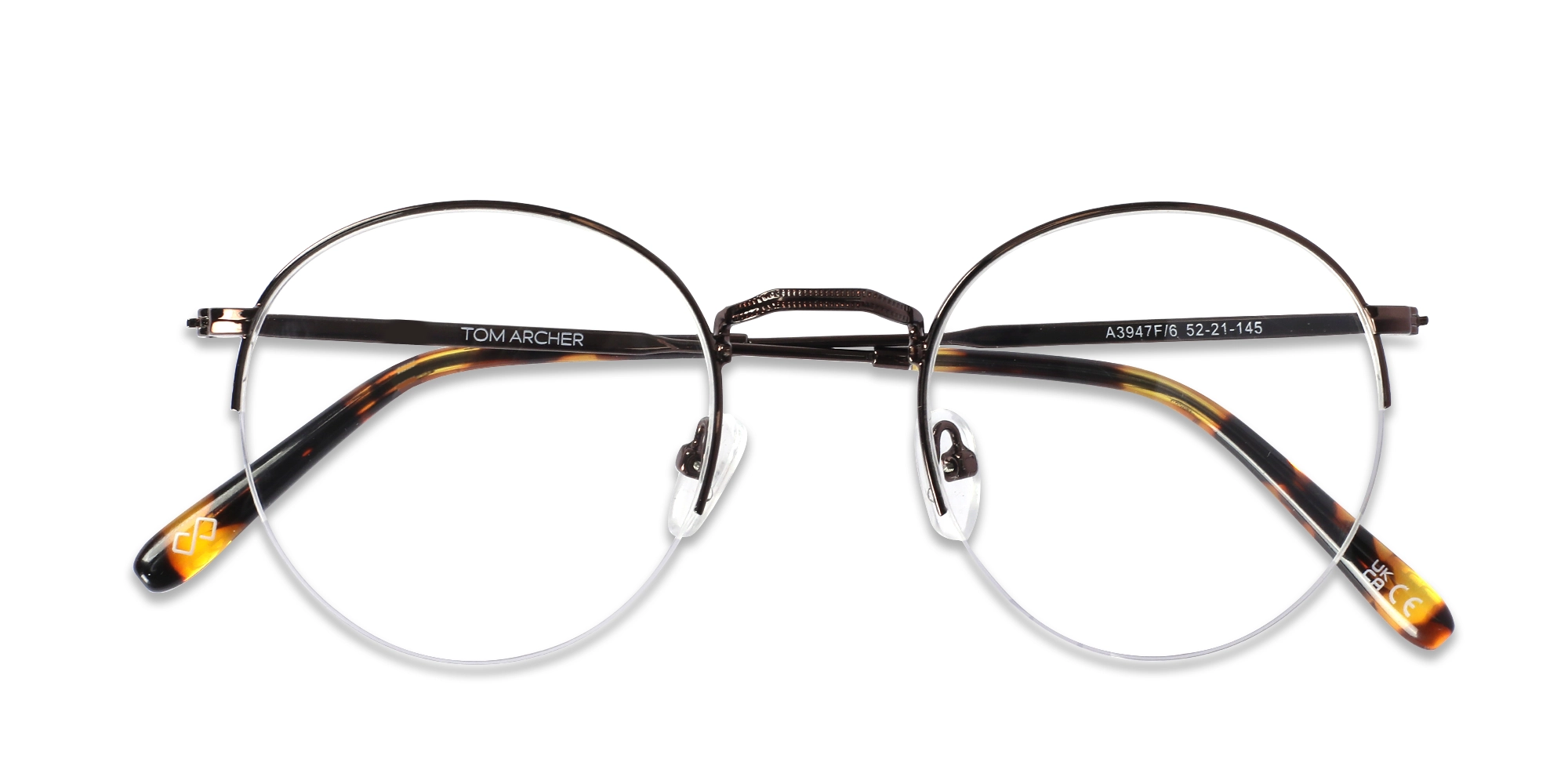  Round Bronze Brown Metal Sunglasses-6