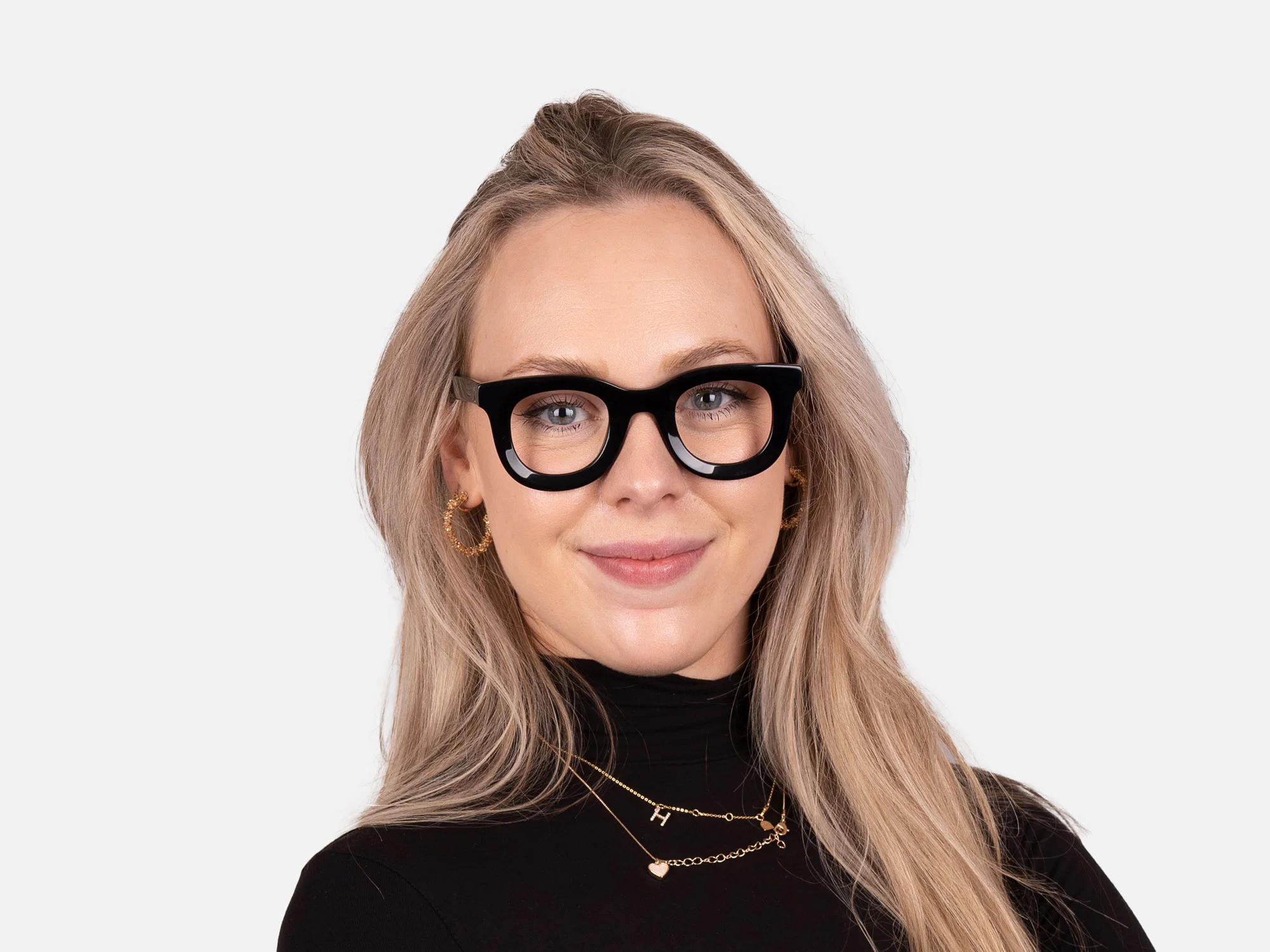 Black Thick Frame Glasses-51