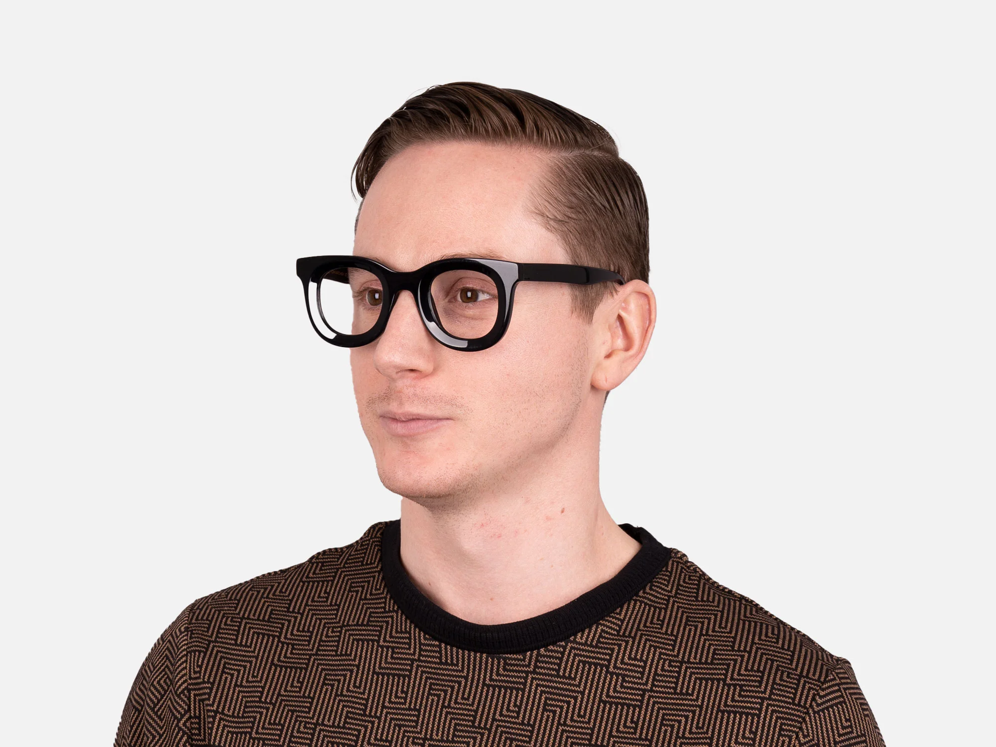 Black Thick Frame Glasses-42