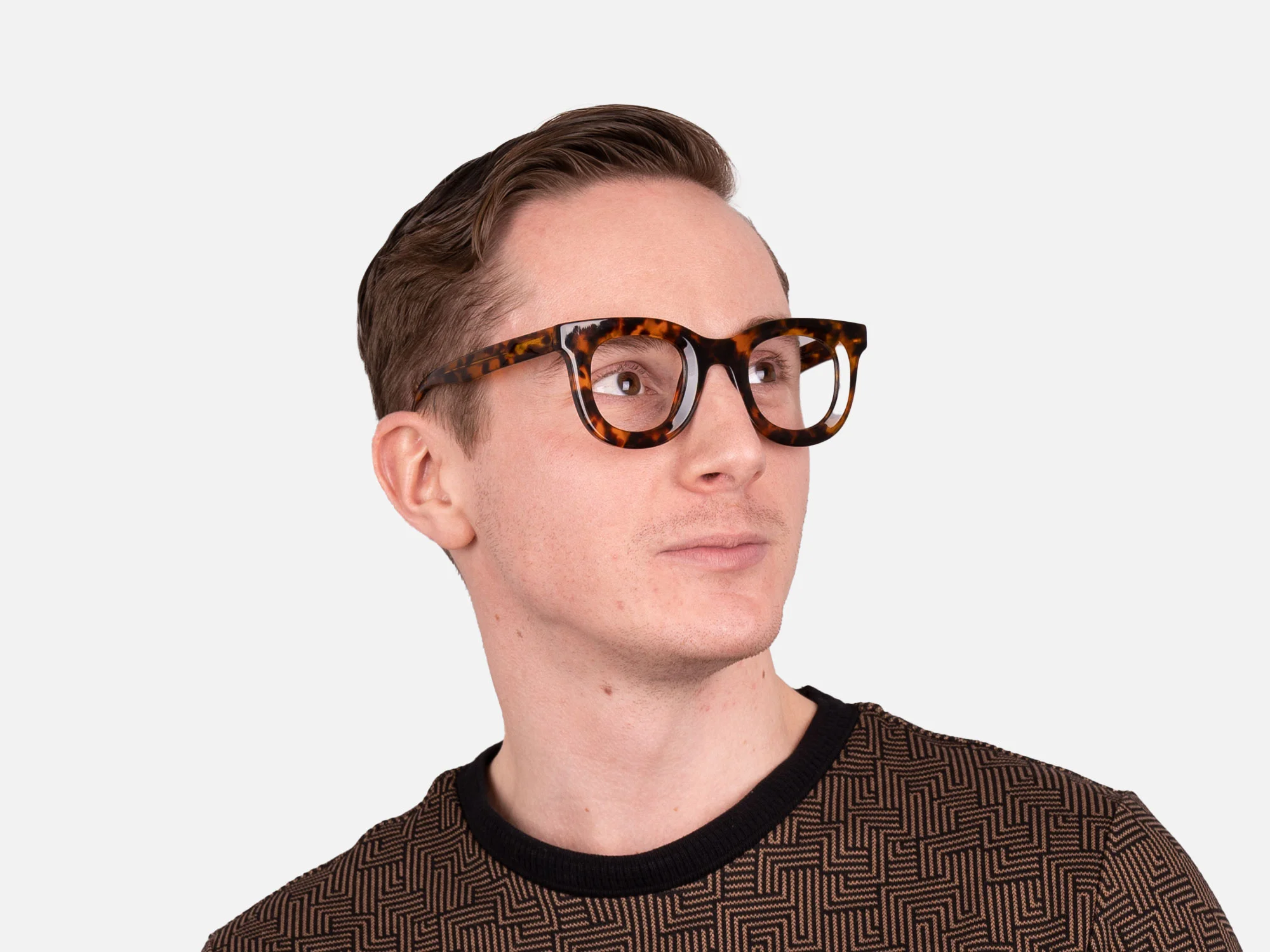 Thick Tortoise Shell Glasses-44