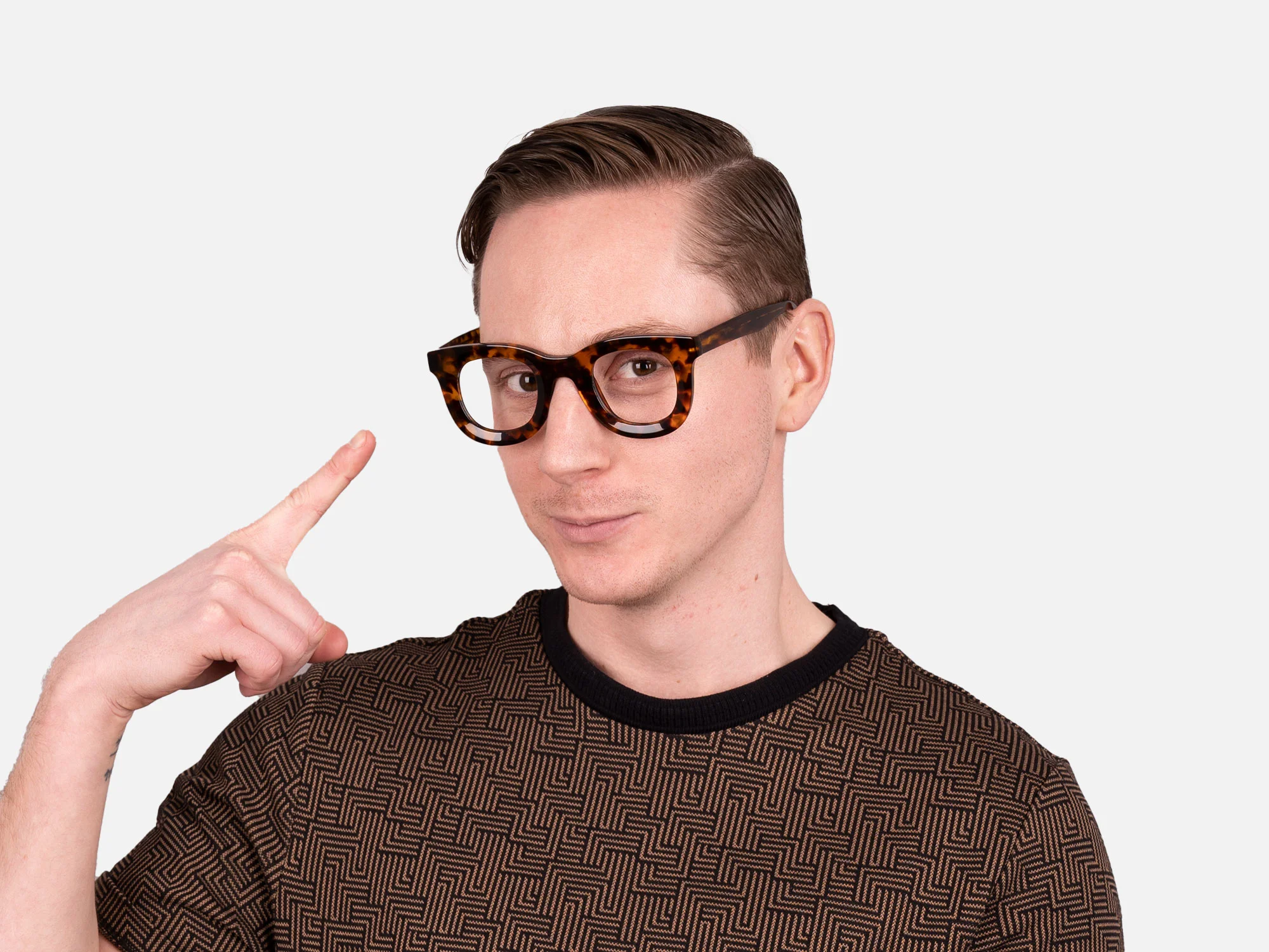 Thick Tortoise Shell Glasses-43