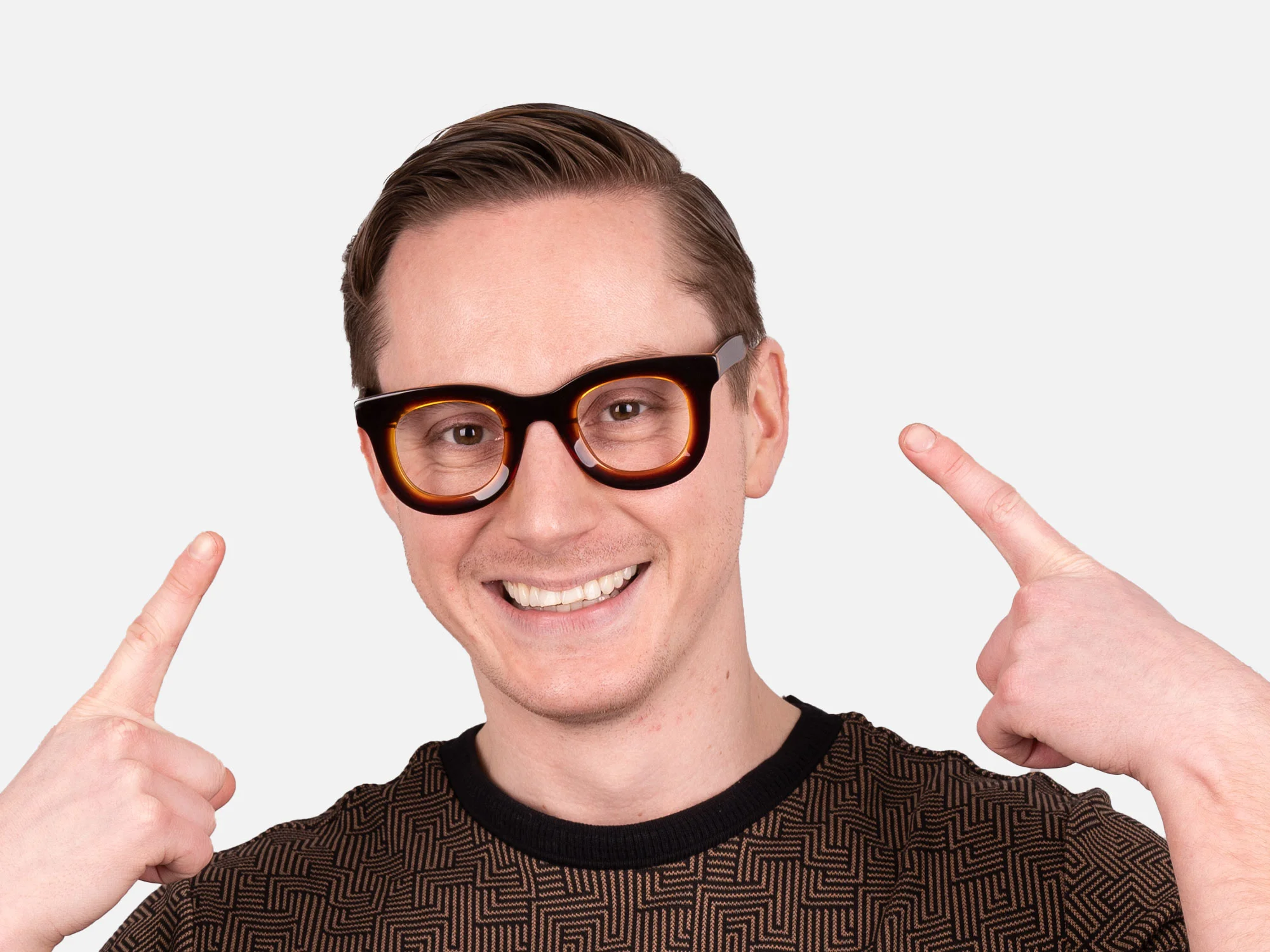 Thick Brown Square Glasses-43