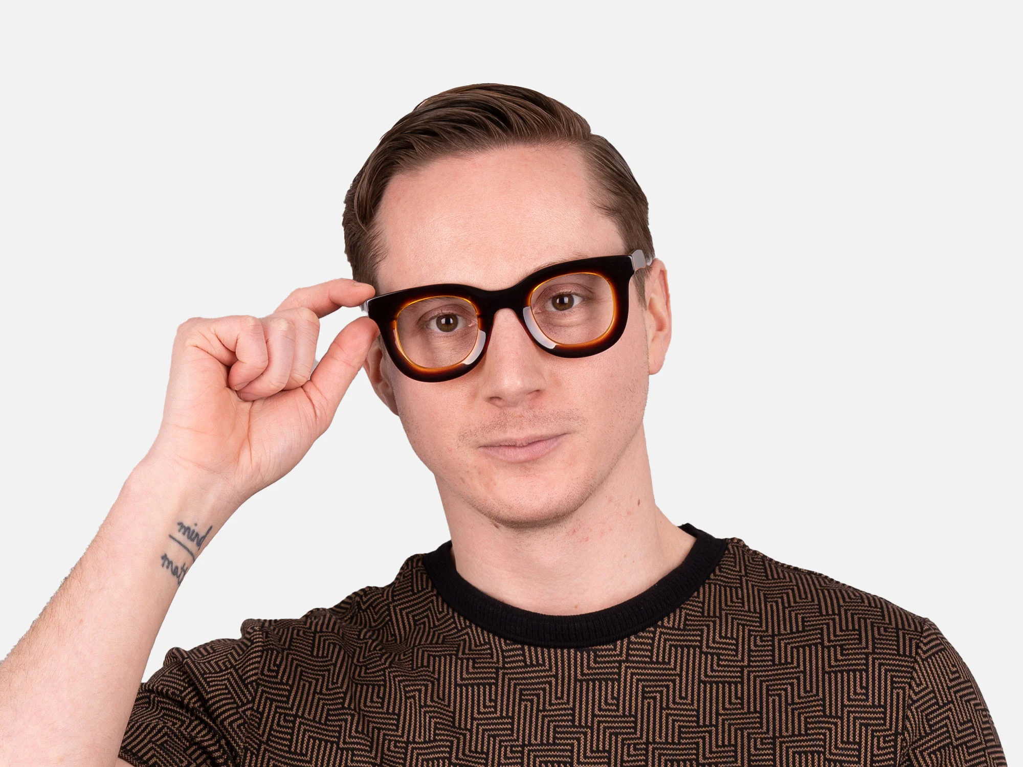 Thick Brown Square Glasses-44