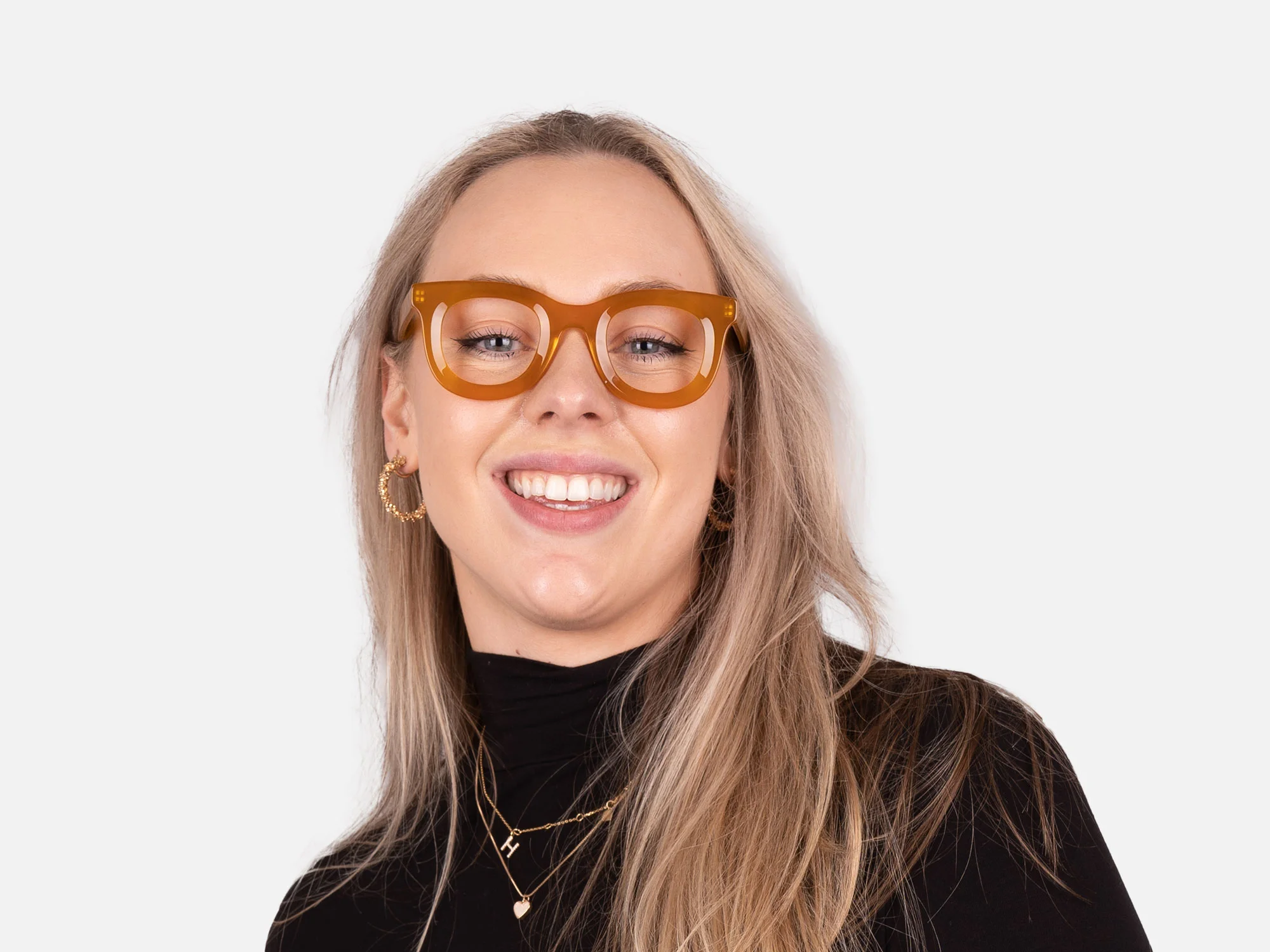 Gold Square Glasses-52