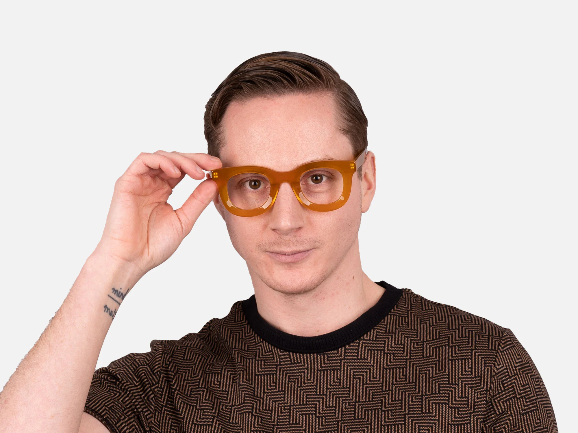 Gold Square Glasses-41