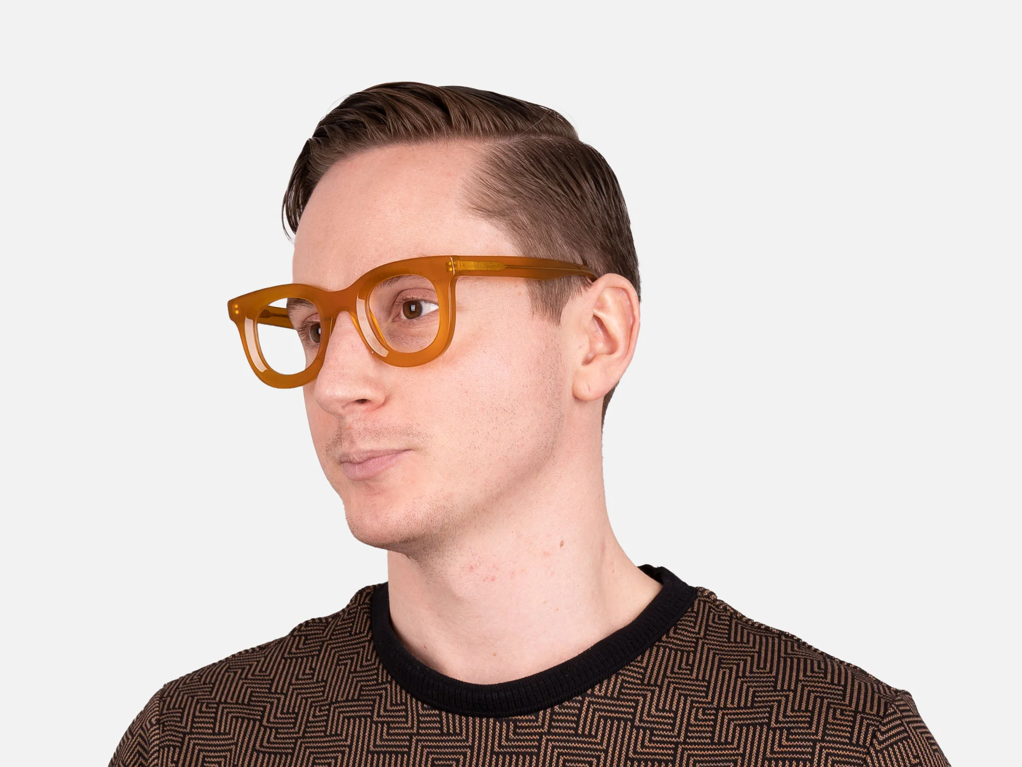 Gold Square Glasses-43