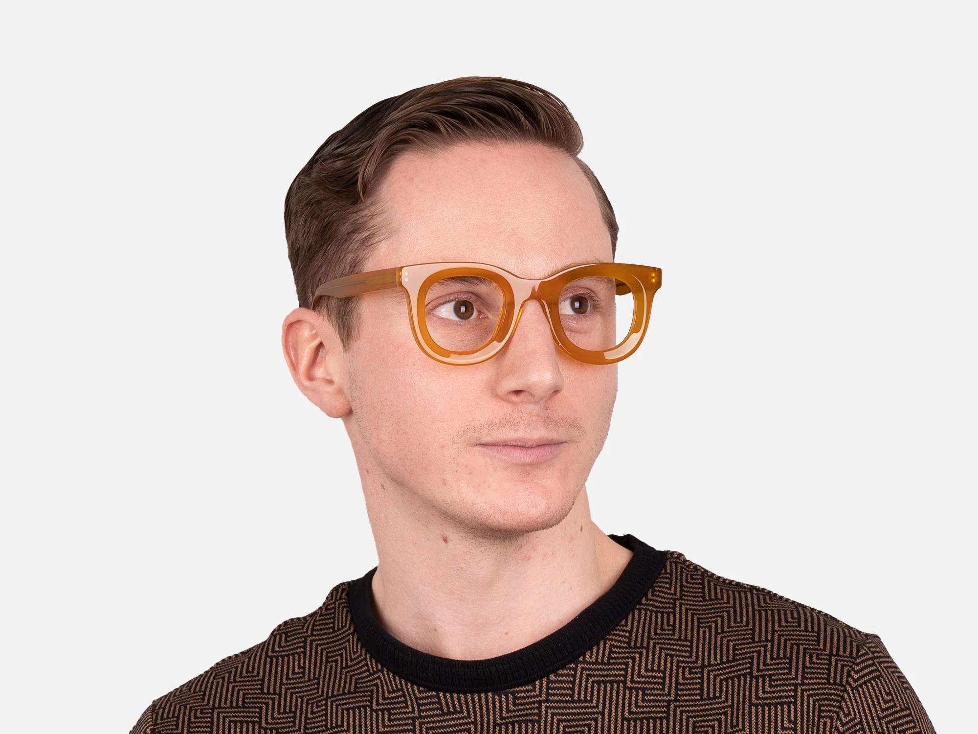 Gold Square Glasses-44