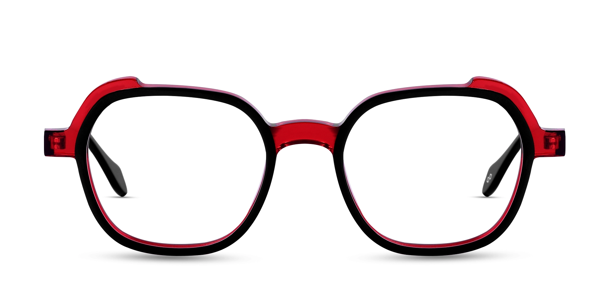 Black & Red Square Full Rim Glasses-1