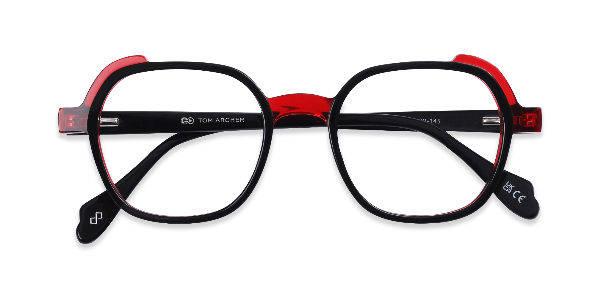 Black & Red Square Full Rim Glasses-6