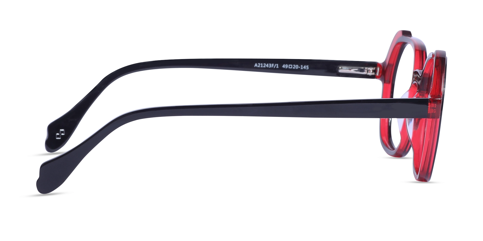 Black & Red Square Full Rim Glasses-4