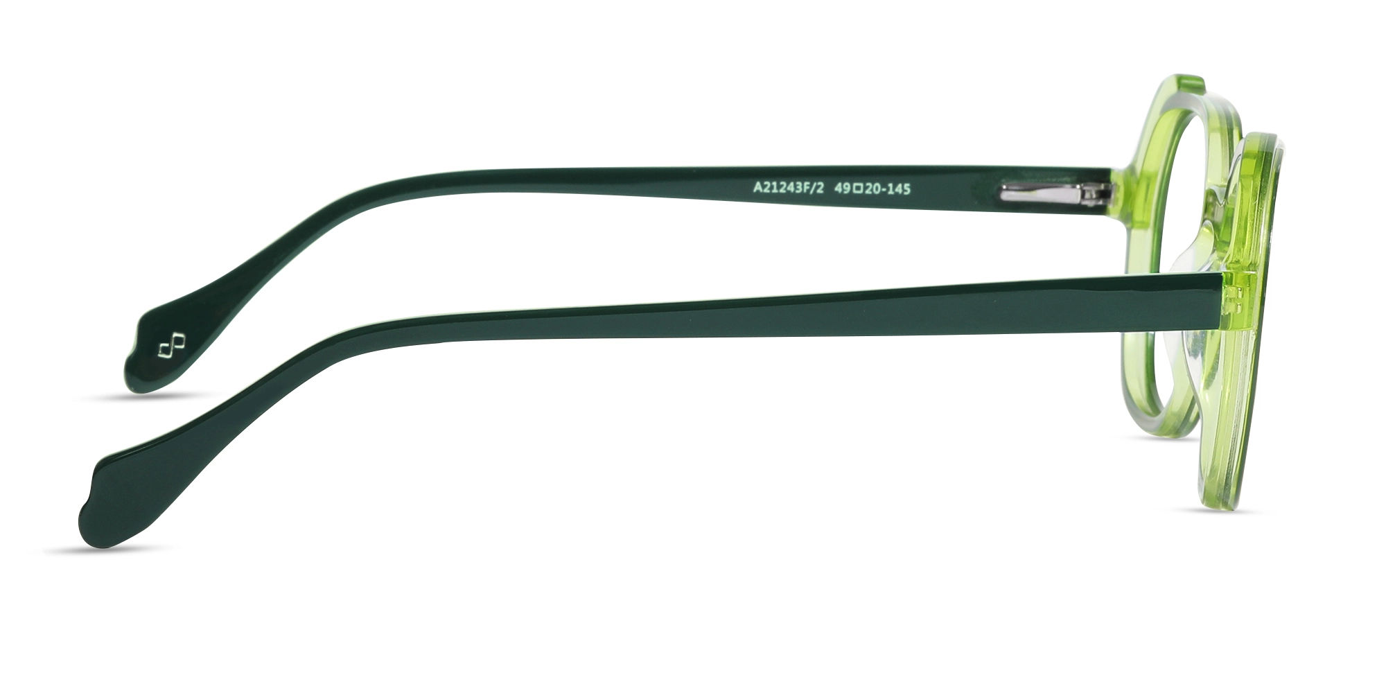 Forest Green & Neon Square Full Rim Glasses-4