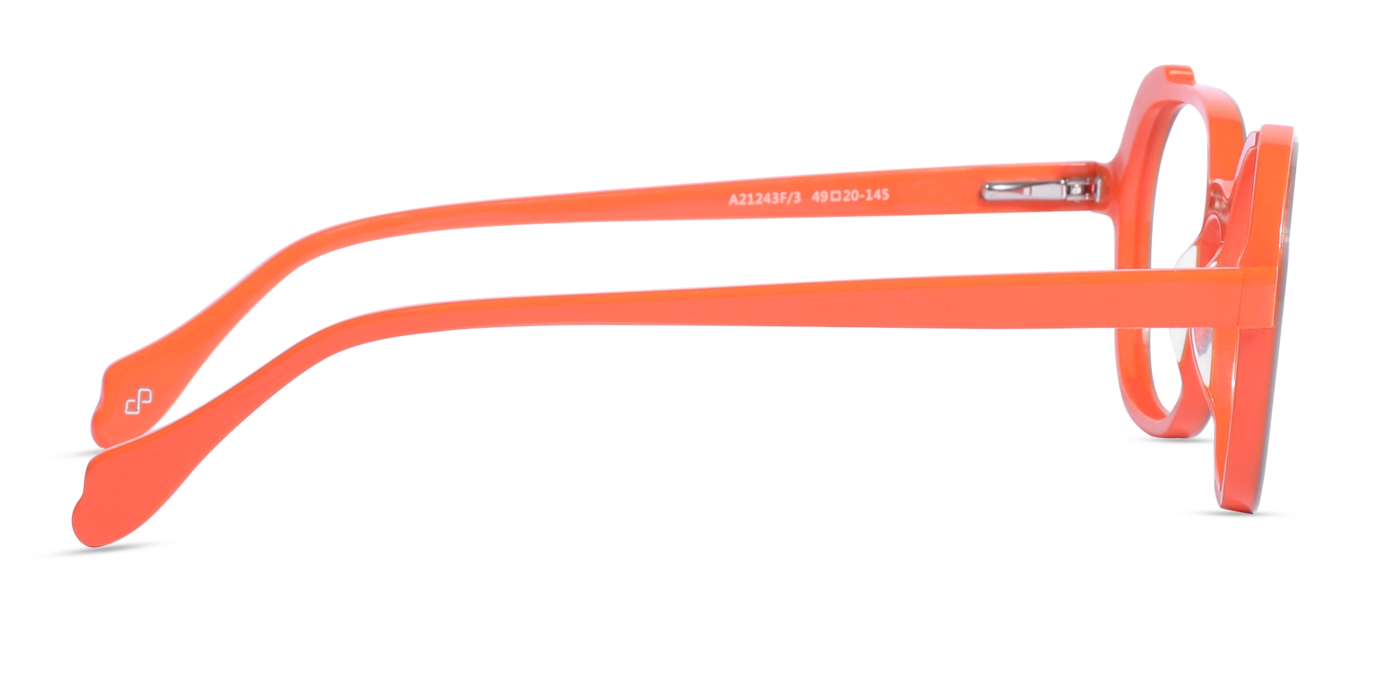 Smoke Grey & Orange Square Full Rim Glasses-4