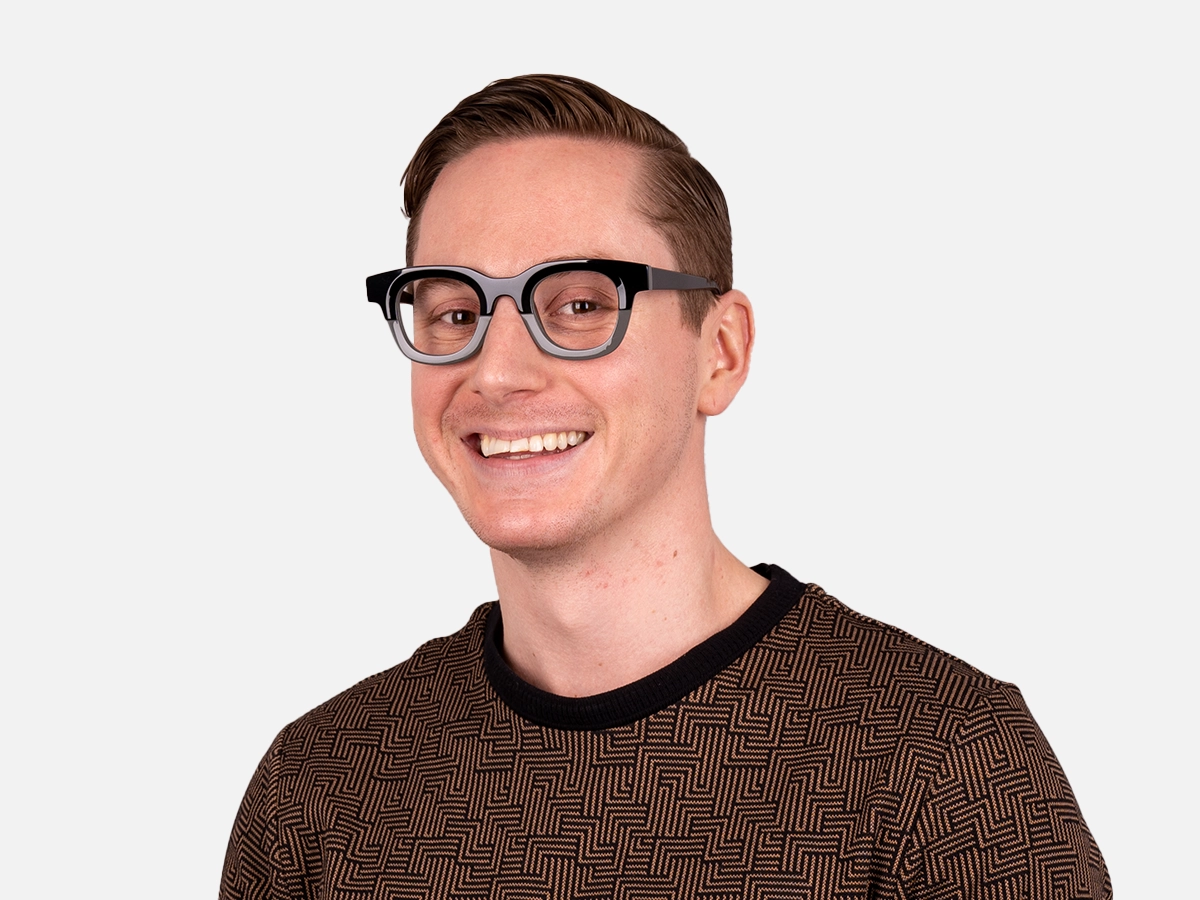 Grey Dual Tone Square Glasses-44