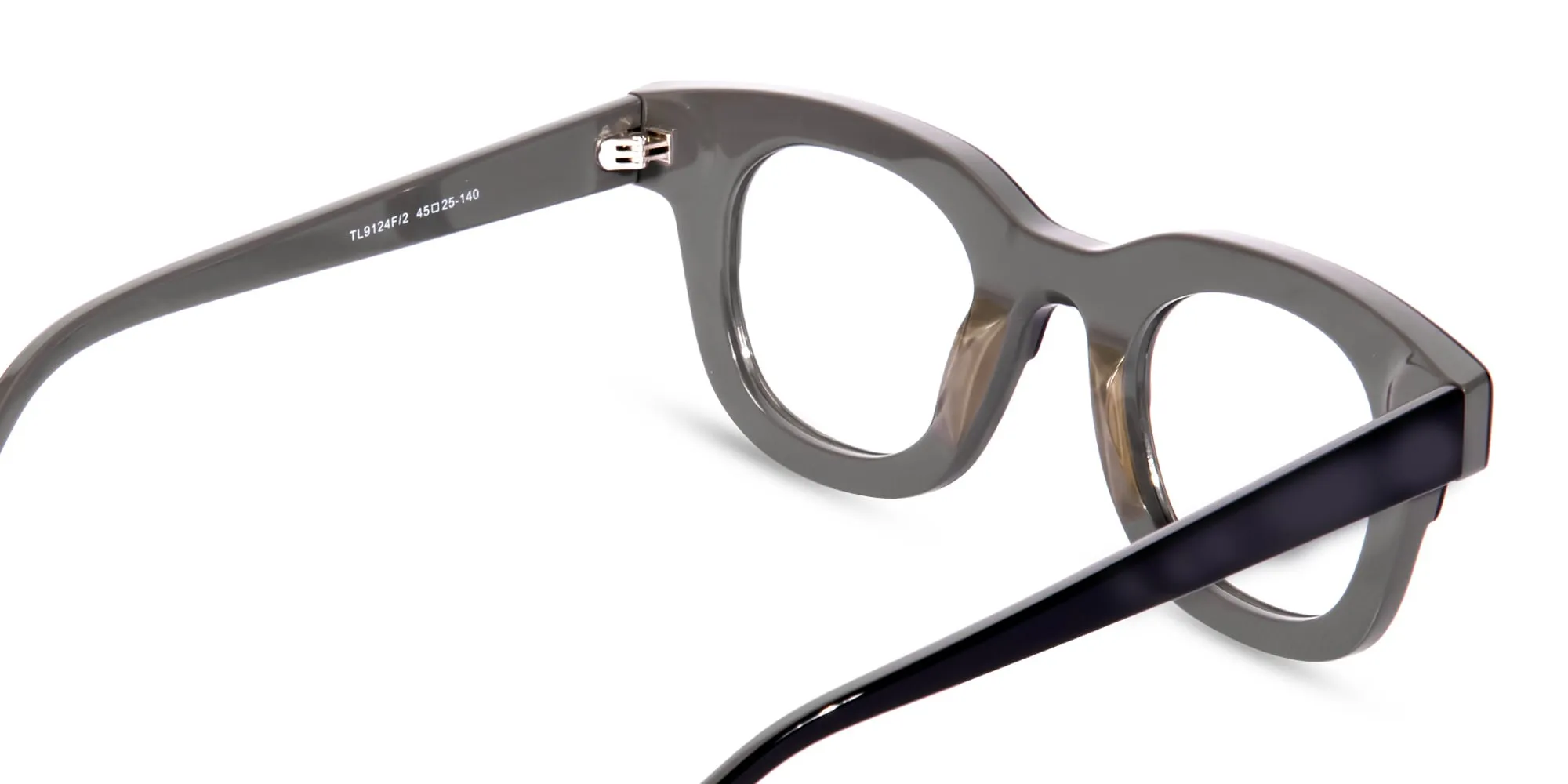 Grey Dual Tone Square Glasses-2