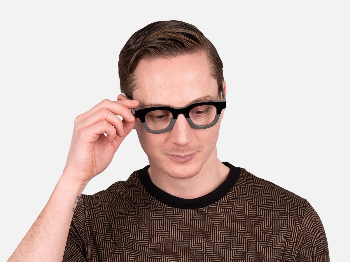 Grey Dual Tone Square Glasses-45