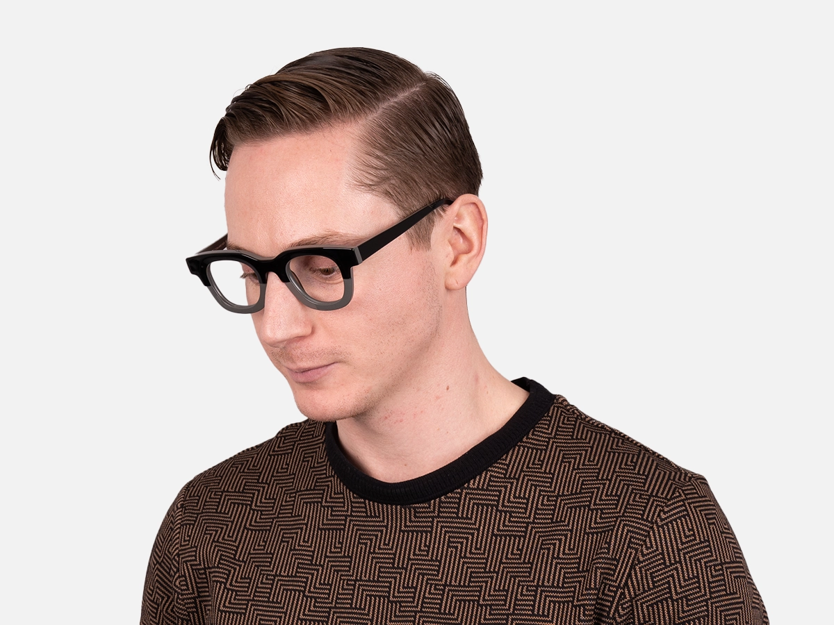 Grey Dual Tone Square Glasses-43