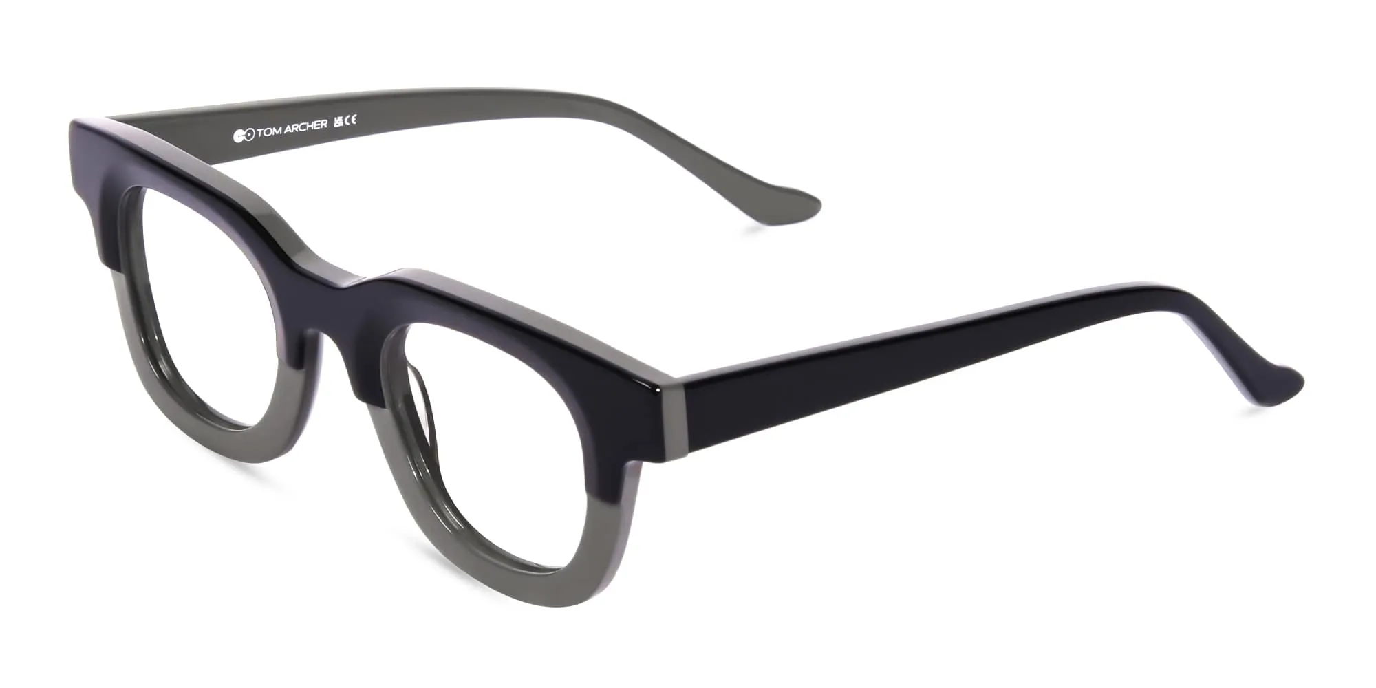 Grey Dual Tone Square Glasses-2