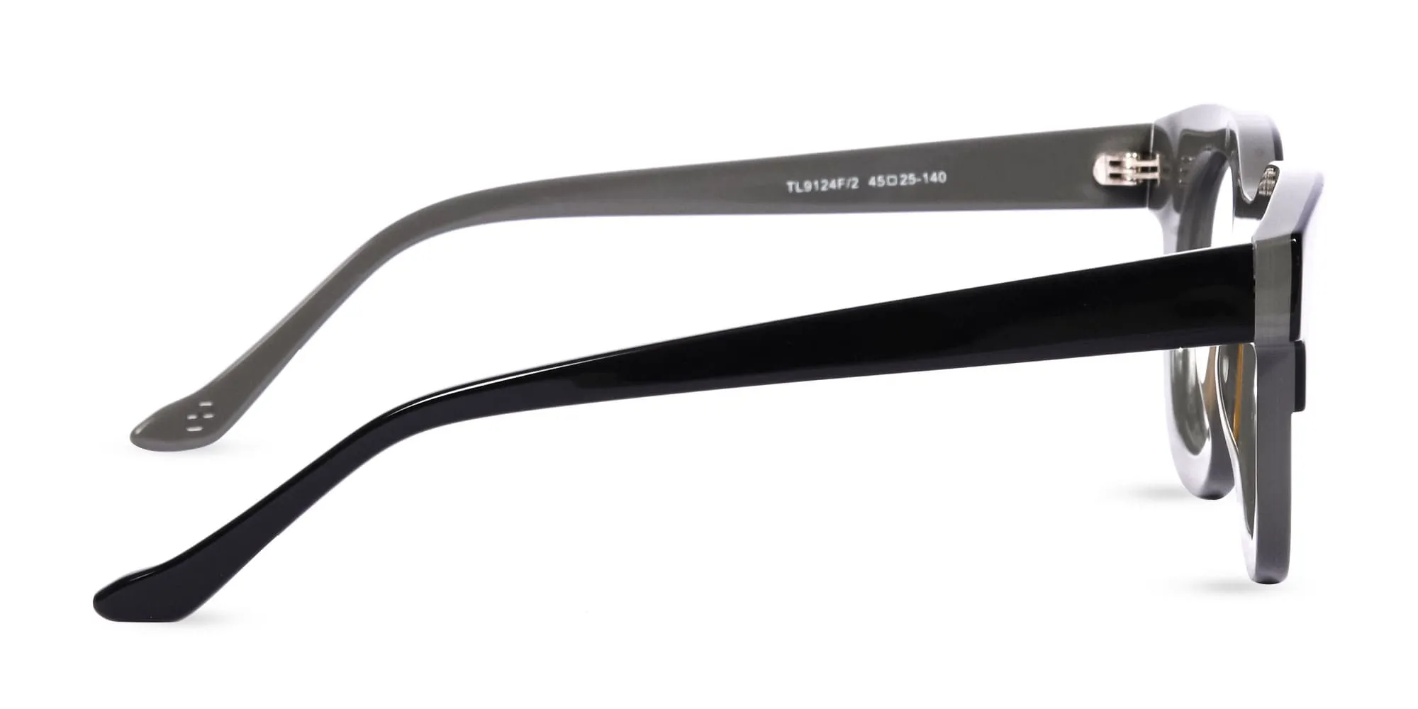 Grey Dual Tone Square Glasses-2