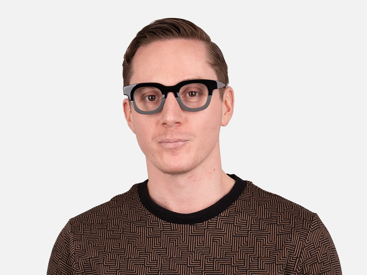 Grey Dual Tone Square Glasses-41
